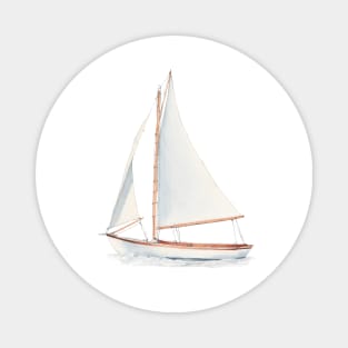 Watercolor sailboat Magnet